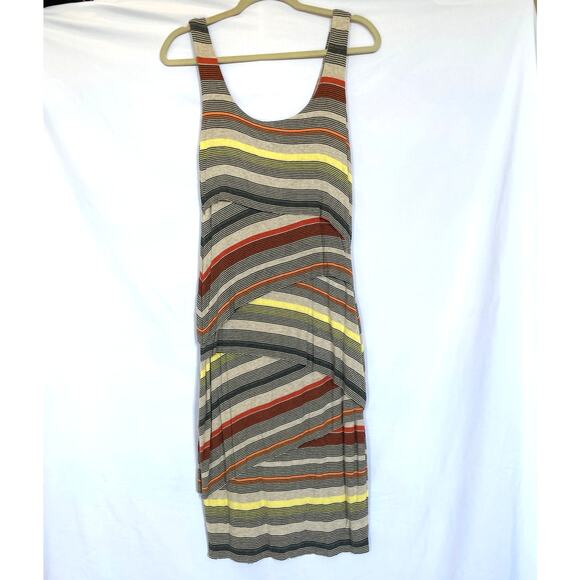 Bailey 44 Maia Column Striped Bodycon Stretchy Tank Dress, Cream, Coral, Medium - Picture 2 of 6